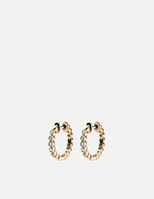 Cleo Huggie Earrings, 14k Gold PavÃ©